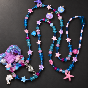 Guia de Erê Conchinha Artesanal | Estrelinhas-do-mar, Cavalinhos e Pérolas em Azul e Rosa